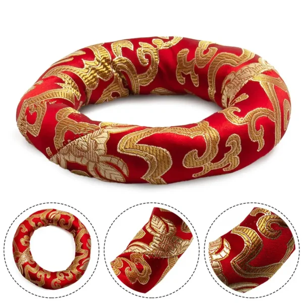 Silk Brocade Tibetan Singing Bowl Cushion Pillow