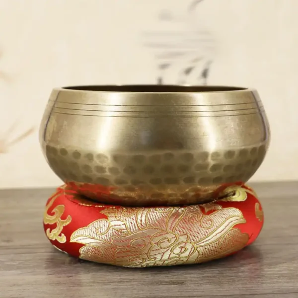 Silk Brocade Tibetan Singing Bowl Cushion Pillow