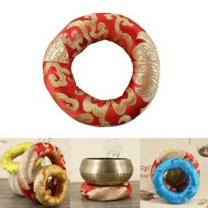 Silk Brocade Tibetan Singing Bowl Cushion Pillow